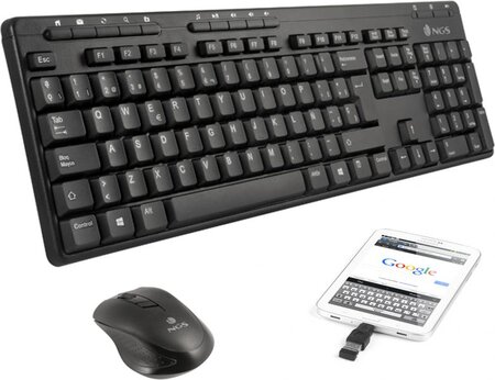 Pack clavier - souris sans fil ngs epsilon avec connecteur otg (noir)