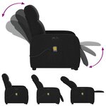 vidaXL Fauteuil inclinable de massage électrique Noir Tissu