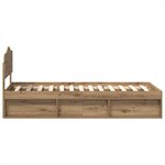 vidaXL Cadre de lit Chêne artisan 90 x 200 cm Bois de pin massif