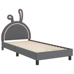 vidaXL Cadre de lit pour enfants avec tête de lit Gris clair PU