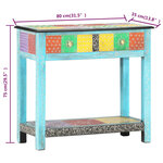 vidaXL Table console peinte à la main 80x35x75 cm Bois de manguier