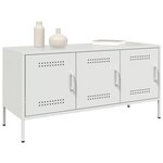 vidaXL Meuble TV blanc 100 5x39x50 5 cm acier