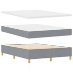 vidaXL Lit à ressorts avec bandes LED Gris clair 140 x 190 cm tissu