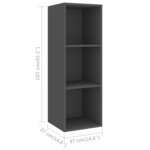 vidaXL Ensemble de meubles TV 3 Pièces Gris Bois d'ingénierie