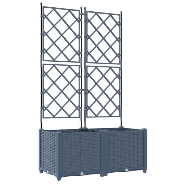 vidaXL Jardinière avec Treille 2 Pièces Grise 80x40x143 cm