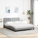 vidaXL Lit avec matelas Hanko gris clair 160x200 cm tissu