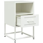 vidaXL Tables de chevet 2 Pièces blanc 36x39x60 5 cm acier