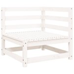 vidaXL Canapé de jardin repose-pieds 2 places blanc bois massif de pin