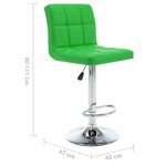 vidaXL Tabourets de bar lot de 2 vert similicuir