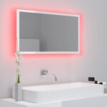 vidaXL Miroir à LED de bain Blanc brillant 80x8 5x37 cm Acrylique
