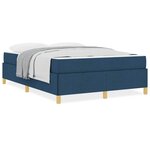 vidaXL Lit à ressorts avec matelas Bleu et Blanc 160 x 200 cm tissu