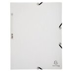 Chemise 3 Rabats À Élastiques Carte Lustrée 400g/m2 - A4 - Blanc - X 25 - Exacompta