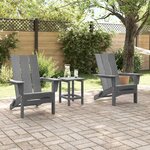vidaXL Chaise de jardin 3 Pièces Gris clair 80.5 x 74.5 x 92 cm