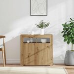 vidaXL Buffet avec lumières LED chêne artisanal bois d'ingénierie