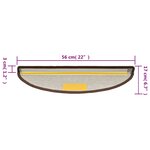 vidaXL Tapis d'escalier 10 pièces 56 x 17 x 3 cm marron café demi-rond