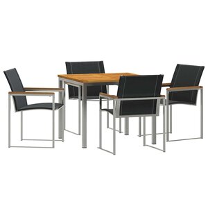 vidaXL EnsembledeRepasdeJardin 5 Pièces Teck massif