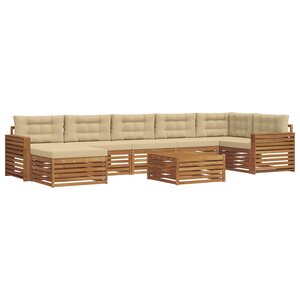 vidaXL Ensemble de canapés d'extérieur 8 Pièces Naturel et Beige