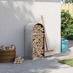 vidaXL Porte-bûches gris clair 40x45x100 cm acier galvanisé