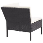 vidaXL Salon de jardin 8 Pièces avec coussins résine tressée noir