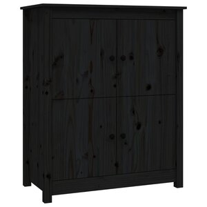 vidaXL Buffet Noir 83x41 5x100 cm Bois massif de pin