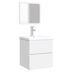 vidaXL Armoire de salle de bain avec miroir blanc bois d'ingénierie