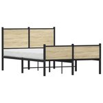 vidaXL Cadre de lit en métal sans matelas chêne sonoma 120x190 cm