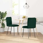 vidaXL Chaises à manger lot de 2 Vert foncé Velours