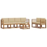 vidaXL Ensemble de canapés d'extérieur 7 Pièces Naturel et Beige