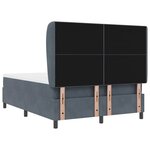 vidaXL Lit à ressorts avec matelas Gris foncé 200 x 140 cm Velours