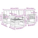 vidaXL Ensemble de canapés d'extérieur 5 pc Blanc et gris clair