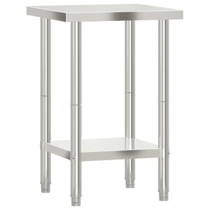 vidaXL Table de travail de cuisine 55x55x85 cm acier inoxydable