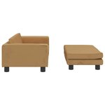 vidaXL Canapé avec repose-pied pour enfants marron 100x50x30cm velours