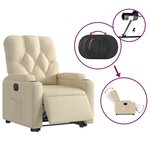vidaXL Fauteuil inclinable électrique crème tissu