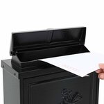 vidaXL Boîte aux lettres murale Noir 29 x 13 x 41 cm Aluminium coulé