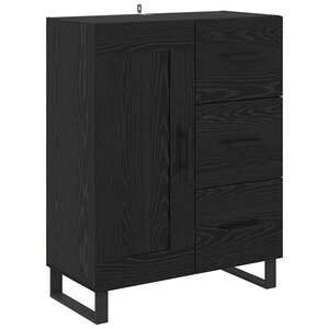 vidaXL Buffet Chêne noir 69 5 x 34 x 90 cm Bois d'ingénierie et fer