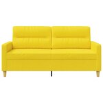 vidaXL Canapé à 2 places Jaune clair 140 cm Tissu