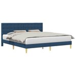 vidaXL Cadre de lit avec tête de lit Bleu 200 x 200 cm Tissu