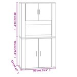 vidaXL Buffet haut Gris béton Bois d'ingénierie