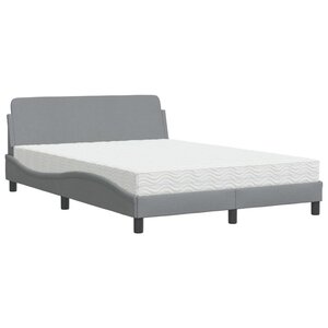 vidaXL Lit avec matelas gris clair 140x200 cm tissu