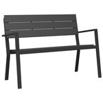 vidaXL Banc de jardin - Acier noir et WPC