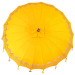 vidaXL Parasol balinais Jaune (210-220) x 260 cm Coton et bois massif