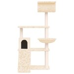 vidaXL Arbre à chat avec griffoirs en sisal Crème 131 cm