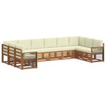 vidaXL Ensemble de canapé d'angle avec coussin 10 Pièces Naturel et Crème