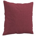 vidaXL Canapé 3 places avec oreillers décoratifs bordeaux 180 cm tissu