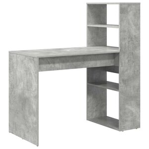 vidaXL Bureau Gris béton 113 x 54 x 120 cm Bois d'ingénierie