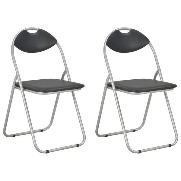 vidaXL Chaises pliantes à manger lot de 2 noir similicuir