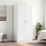 vidaXL Garde-robe Blanc brillant 80x52x180 cm Bois d’ingénierie