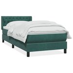 vidaXL Sommier à lattes de lit et matelas vert foncé 100x210cm velours