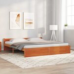 vidaXL Cadre de lit Marron cire 200 x 200 cm Bois massif en pin
