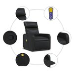 vidaXL Fauteuil de massage inclinable Noir Similicuir
